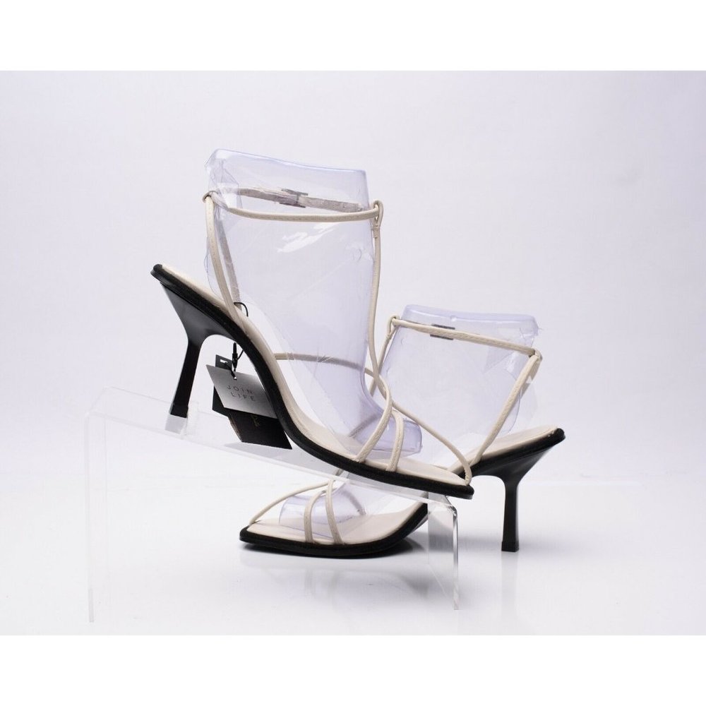 New with tags Massimo Dutti Cream and Black Strappy Sandals - Picture 3 of 8